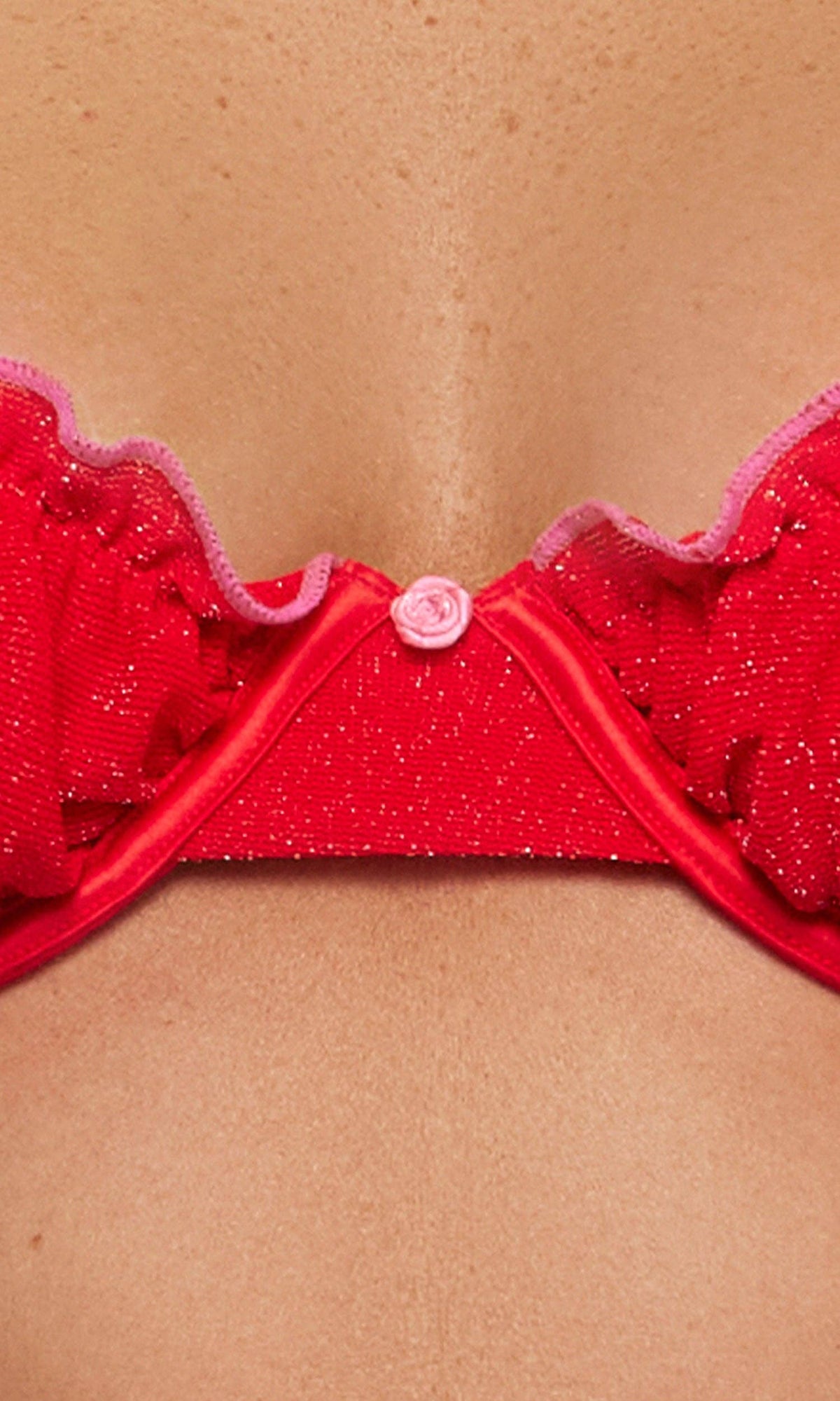Shimmer Nights Ruched Bra Lingerie Set