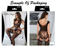 Open Gauge Crotchless Fishnet Bodystocking - Queen