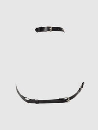 CHAIN & LEATHER-LIKE DRAPED HARNESS