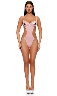 Heart of Metals Metallic Contrast Sheer Mesh Teddy