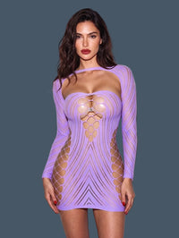 Women's 2pcs Mesh Fishnet Lingerie & Club Dress