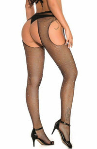 YesX YX850 Sparkly Fishnet Black