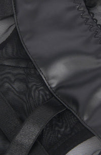 YesX YX890 Black Faux Leather Look & Mesh