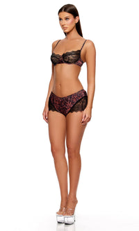Second Skin Snake Satin Bra and Shorts Set