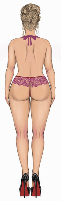 JOCELYN LACE & PEARL CROTCHLESS TEDDY