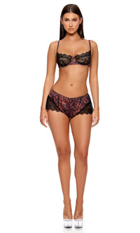Second Skin Snake Satin Bra and Shorts Set