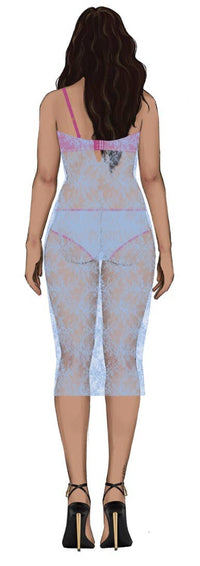 YVONE LACE PLUNGE PUSH UP GOWN