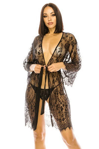 2pc. Floral Lace Robe